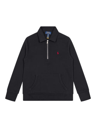 Sweatshirt mit Kragen - Schwarz