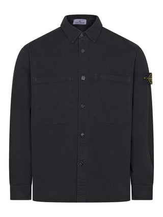 Marineblaues Hemd mit Logo-Patch