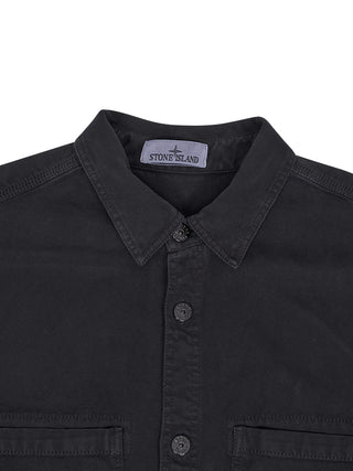 Marineblaues Hemd mit Logo-Patch