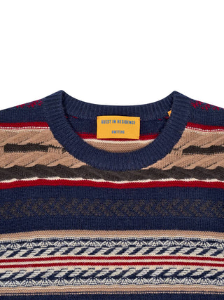Rundhalspullover Western Stripe