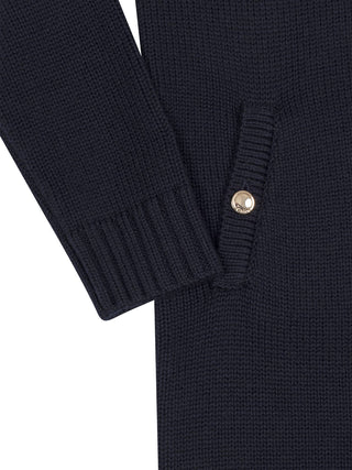 Strickkleid mit Rüsche - Marine