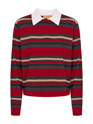 Cropped Pullover Rugby mit Streifen