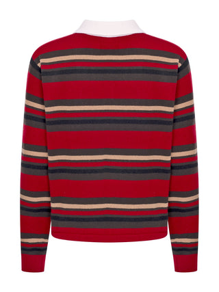 Cropped Pullover Rugby mit Streifen