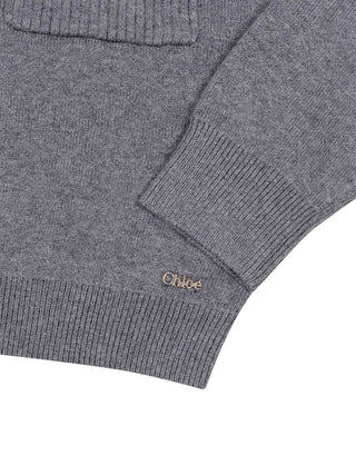 Strickpullover mit Taschen - Grau