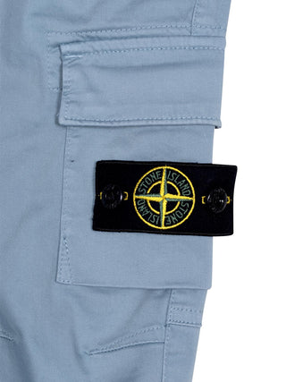 Cargohose mit Kompass-Logo-Patch - Hellblau