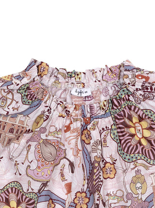 Bluse mit Allover-Print - Rosa