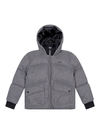 Wattierte Steppjacke mit Logo - Grau