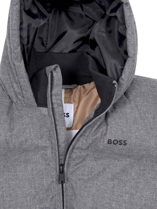 Wattierte Steppjacke mit Logo - Grau