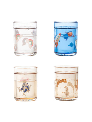 Glitzerbecher Vierer-Set - Blau Multi