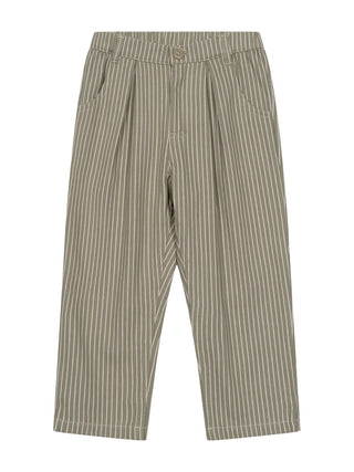 Frankie gestreifte Hose aus Bio-Baumwolle - Grün