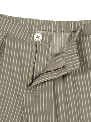 Frankie gestreifte Hose aus Bio-Baumwolle - Grün