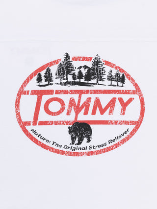 T-Shirt mit Logo-Motiv-Print - Weiß