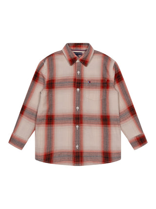 Waffel Langarm Karohemd - Rot