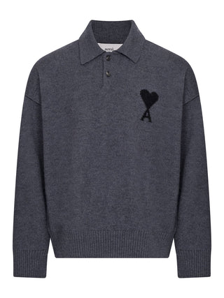 Wollpullover mit Kragen Ami De Coeur - Dunkelgrau