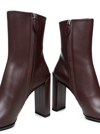 Quadratische Stiefelette aus Kalbsleder 90 mm