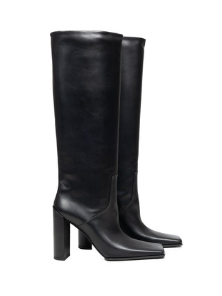 Quadratische Hohe Stiefel aus Kalbsleder 90 mm