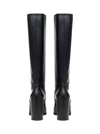 Quadratische Hohe Stiefel aus Kalbsleder 90 mm