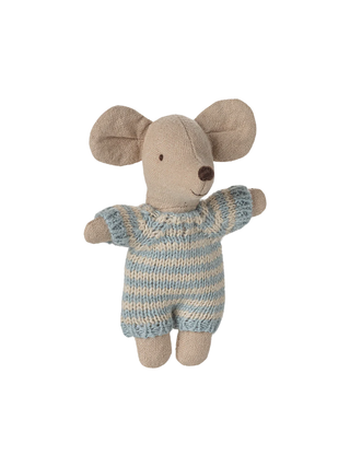 Babymaus in Tragetasche - Blau