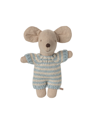 Babymaus in Tragetasche - Blau