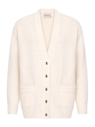 Strickjacke aus Wolle und Kaschmir mit V-Ausschnitt