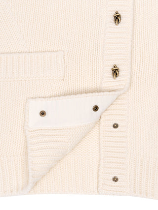 Strickjacke aus Wolle und Kaschmir mit V-Ausschnitt