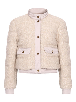 Blandy kurze Daunenjacke mit Bouclé aus einer Wollmischung