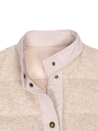 Blandy kurze Daunenjacke mit Bouclé aus einer Wollmischung