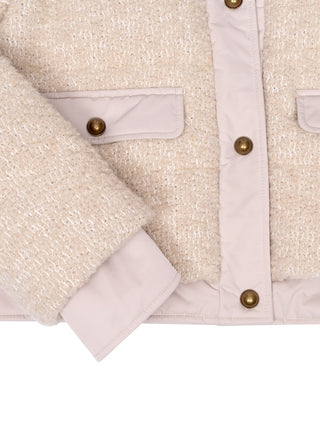 Blandy kurze Daunenjacke mit Bouclé aus einer Wollmischung