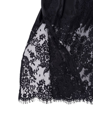 Bella Nachthemd aus Seidensatin und schwarzer Spitze