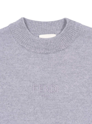 Ärmelloses Wollkleid mit FF-Details - Grau