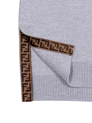 Ärmelloses Wollkleid mit FF-Details - Grau