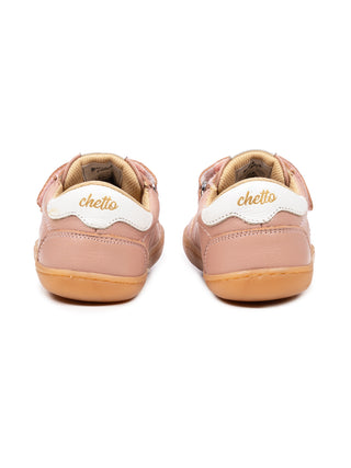 Barfuß-Sportschuhe aus Leder - Rosa/Weiß