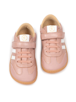 Barfuß-Sportschuhe aus Leder - Rosa/Weiß