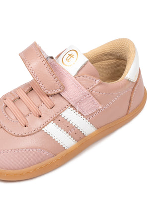 Barfuß-Sportschuhe aus Leder - Rosa/Weiß