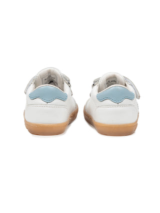 Barfuß-Sportschuhe aus Leder - Weiß/Hellblau