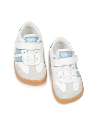 Barfuß-Sportschuhe aus Leder - Weiß/Hellblau