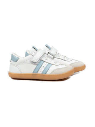 Barfuß-Sportschuhe aus Leder - Weiß/Blau