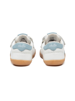 Barfuß-Sportschuhe aus Leder - Weiß/Blau