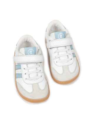 Barfuß-Sportschuhe aus Leder - Weiß/Blau