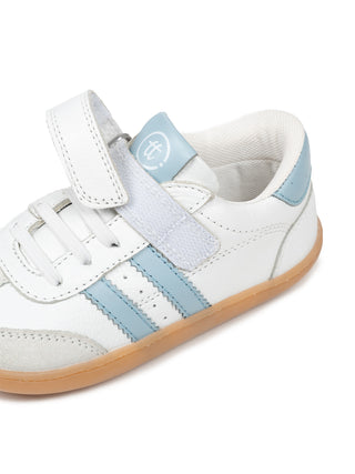 Barfuß-Sportschuhe aus Leder - Weiß/Blau