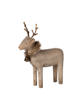 Rentier aus Holz, klein - Natur