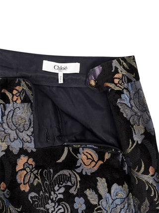 Minirock aus Brokat mit Blumenmuster