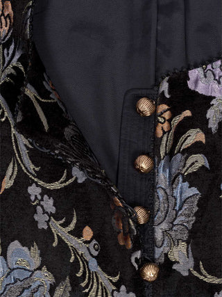 Kastenjacke aus Brokat mit Blumenmuster