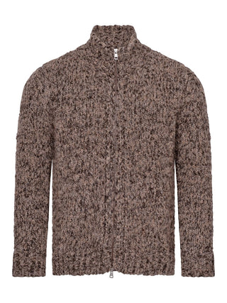 Strickjacke mit Reißverschluss aus Wolle und Alpaka