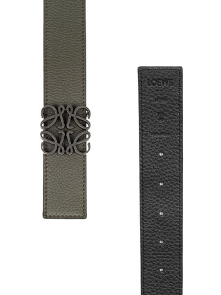 Wendbarer Anagram Gürtel aus weichem, genarbtem Kalbsleder