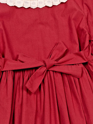 Festliches Kleid mit Kragen - Bordeaux