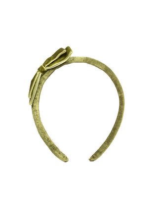 Glitzernder Haarreif mit Samtschleife - Grün