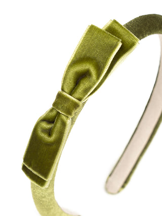 Glitzernder Haarreif mit Samtschleife - Grün