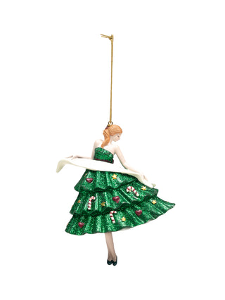 Weihnachtsbaumschmuck Ballerina - Grün