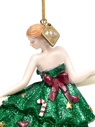 Weihnachtsbaumschmuck Ballerina - Grün